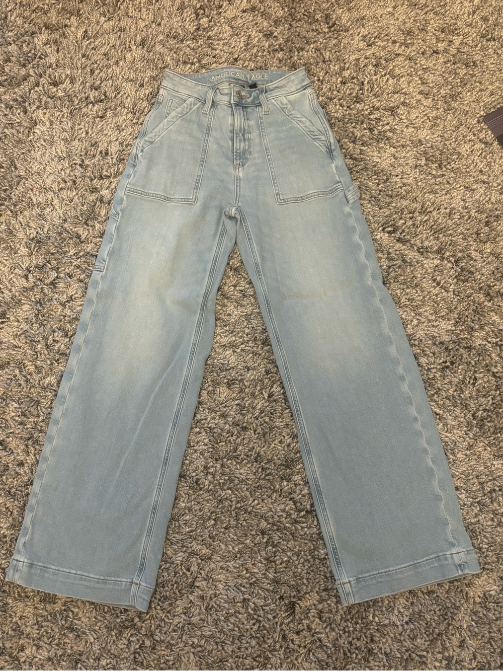 American Eagle Outfitters Light Blue High-Rise Wide Leg Jeans